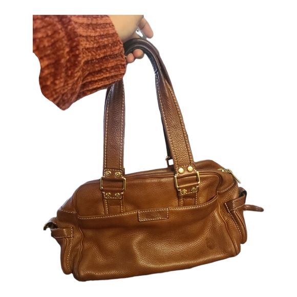 Michaels by Michael Kors purse, light tan leather, 17 inches wide, 8 inches deep - Picture 3 of 9